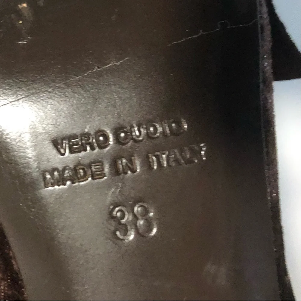 8 by Yoox velvet and leather 4” heeled booties made in Italy size 38 - Picture 12 of 16